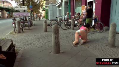 Busty german publicly humiliated outside before cock riding - txxx