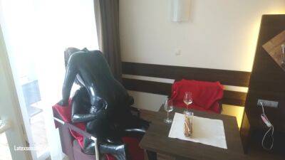 In Latex Covered Couple Enjoys A Good Drink - hclips.com
