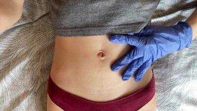 Belly Button In And Medical Gloves - upornia.com