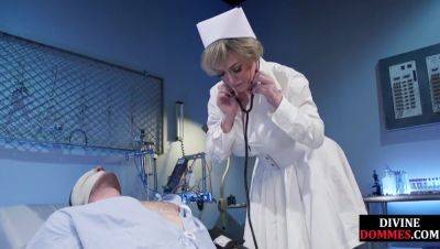 Busty femdom nurse rimmed and pussylicked by tied up patient - hotmovs.com