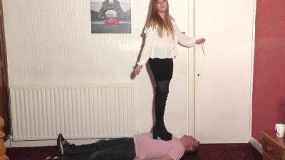 Dancing On Her Slave With Her Massive Boots - hclips.com