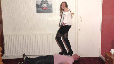 Dancing On Her Slave With Her Massive Boots - hclips.com