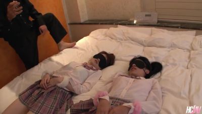 Hot Threesome with Submissive Asian Babes Chiharu Miyasita and Hikari Sakamoto - hotmovs.com - Japan