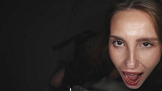 Hottie with tattoo on big boobs in leather coat gets fucked hard in POV till cum inside pussy - ah-me.com