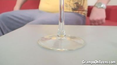 Filthy teen sucks oldie off in gramps fetish scene - hotmovs.com