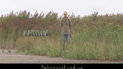 Paris Pink In Leashed Slave Walked As Pet On The Beach - hotmovs.com