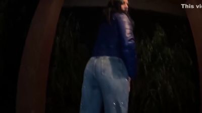 Rainy Night Fetish - Blue Downjacket, Glitter Jeans & Messy Deepthroat 308 - hclips.com