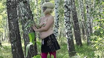Voyeur watches a milf in early pregnancy outdoors as she walks in the woods and undresses Amateur peeping fetish - xvideos.com - Russia