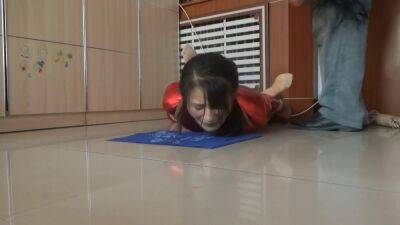 Sluty Asian girl enjoys BDSM and whipping on a floor - bdsm.one