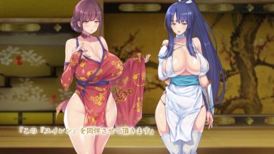 Japanese hentai fantasy with blue and white-haired beauties in traditional rooms - yesvids.com - Japan